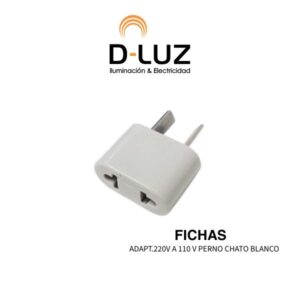 ADAPT.220V A 110 V PERNO CHATO BLANCO