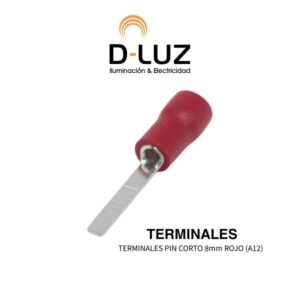 TERMINALES PIN CORTO 8mm ROJO (A12)