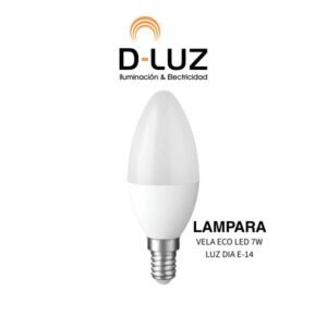 LAMPARA VELA ECO LED 7W LUZ DIA E-14